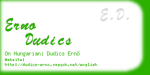 erno dudics business card